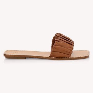 Staud Nina Ruched Leather Sandals